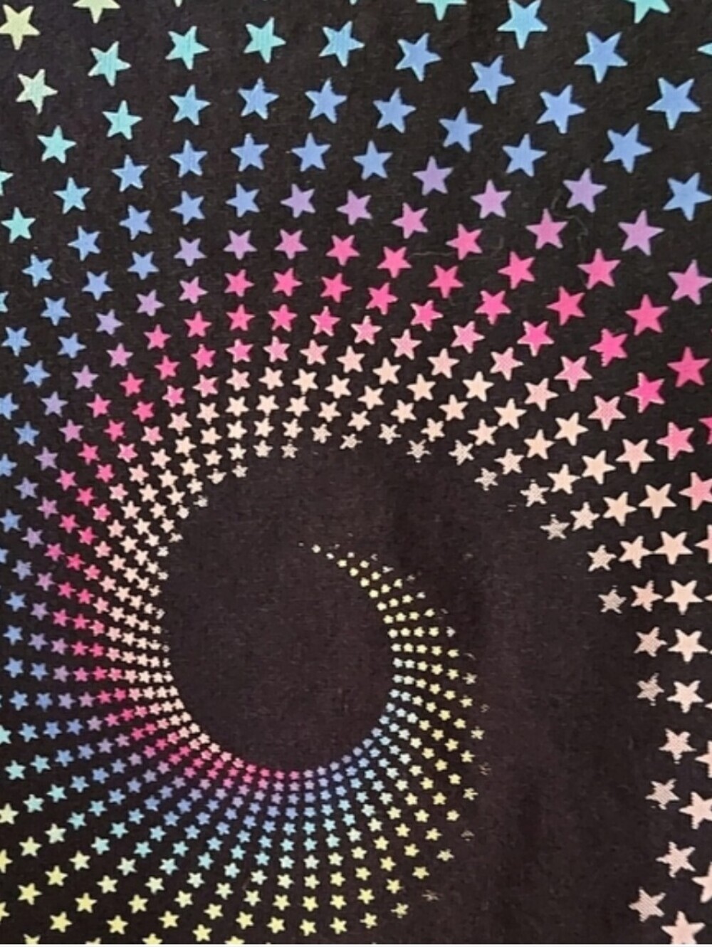 NWT LARGE 14.5/16.5 PLUS Xersion Black LS Tee with Colorful Star Pinwheel - Picture 5 of 7